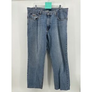 Cinch Green Label Mens Relaxed Fit Straight Leg Jeans Blue Medium Wash 38x34